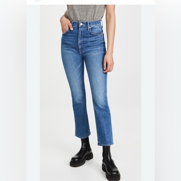 Mother women’s jeans size 26 flare blue High waisted smokin double ankle cropped - Picture 1 of 13